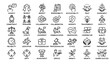 © Mun - Core Values Line Icon Set – Honesty, Respect, Trust and Teamwork Editable Vector EPS10