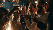 © Anastasiia Madiar - Happy Business Team Toasting and Laughing at New Year Celebration
