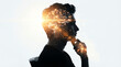 © Rohan - Conceptual silhouette of a thoughtful man with a glowing digital brain representing artificial intelligence and human innovation