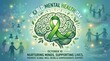 © mdhimel - World mental health day graphic with brain and supportive imagery promoting well being.