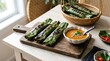 ©  AH Creation - Traditional indonesian cuisine featuring green banana leaves filled with savory rice and spices