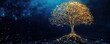 © naphat - Organizational eco-friendly vision Illuminated Tree of Life with Golden Connections Against Universe