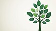 © naphat - Organizational eco-friendly vision Green Tree Illustration with Lush Leaves on Light Background