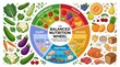 © Sohag - Balanced nutrition wheel infographic with healthy food groups and icons