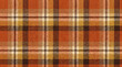 © Anucha - Realistic Autumn Tartan Plaid Woven Fabric Background Warm Orange and Brown Textile Texture