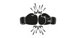 © Shan masih - Boxing gloves punching with speed lines impact effect for sports competition and combat training graphics.