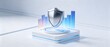 © 肆 小 - Shield on pedestal with bar graph