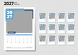 © NH Creative Studio - Modern 2027 wall calendar template with twelve monthly pages and photo placeholders