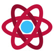 © irlan - Flat atom icon on isolated