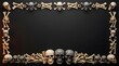 © Al-amin2 - A dark gothic frame featuring human skulls and bones suitable for tshrit pilo others print designs on a black background with copy space area
