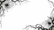 © Nastya - Halloween Spiderweb Border With Black Branches On White Background