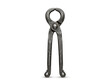© Mo - Forged steel blacksmith pincer tongs with curved jaws isolated on clean solid white studio background.