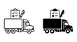 © maiful - Delivery Truck with Checklist Icon, Logistics Service Vector, Shipping and Transport Icons