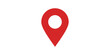 © Sijawalo - Red map pin location marker icon on a grey background.