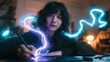 © BlackBridge Media - Creative Digital Artist Drawing with Glowing Light on Tablet
