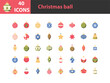 © kornkun - set of christmas ball flat icons, ornament, decorative
