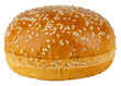 © artiom.photo - Hamburger bun. Golden sesame hamburger bun with a soft round shape, glossy baked crust and toasted sesame seeds. Fresh bakery bread roll for burgers, sandwiches, fast food meals and homemade cooking