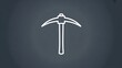 © kazmain - White ice axe symbol on a dark background representing climbing and mountaineering