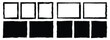© Explorer XA - Grunge brush frame and border collection with distressed ink texture, rectangular shapes and elements. For web header, poster, banner, label, card and graphic design. Vector illustration.