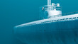 © Metadancer - Submarine hull and conning tower underwater in ocean