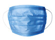 © fotofabrika - Blue surgical mask on a plain background ready for use in medical settings and daily protection against germs and viruses