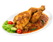 © Molla Graphics - Spicy Roasted Chicken With Rich Masala Gravy And Fresh Salad