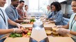 © Nazlykhan - Volunteers packing fresh food boxes in a community kitchen. Food bank donations and hunger relief. Community service, mutual aid and charitable giving. Volunteer teamwork and food aid.