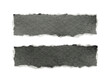 © MS PNG STORE - Dark charcoal handmade paper strips with ragged deckle edges isolated on transparent background