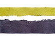 © MS PNG STORE - Green and dark purple handmade paper strips isolated on transparent background for organic design