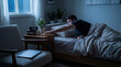 © Anchalee - Digital Fatigue Stressed Man Waking Up Early Reaching For Phone At 4am Nightly Tech Burnout Exhaustion Disconnect Anxiety Mental Health Crisis Screen Addiction Modern Lifestyle Stressful Bedtime Habit