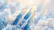 © rezaul4022 - Glass arrows moving upward through clouds with soft bokeh and copy space
