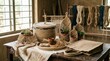 © rezaul4022 - Handmade jute products arranged on a rustic wooden table with natural light