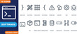 © Mdabu - Social policy icons collection including stethoscope piggy bank factory chimney house gavel ballot box hard hat