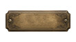 © PNGHill - Vintage brass metal nameplate featuring ornate floral corner carvings and screw fasteners on transparent background