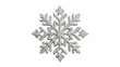 © Otillie - Silver glittery snowflake ornament with intricate geometric crystal pattern