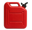 © CutoutPNG - Red plastic fuel canister for gasoline storage, isolated on a transparent background, industrial liquid container for automotive emergency refueling, png resource