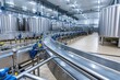 © Studio Nova - The Stainless Steel Tank System with Curving Conveyor in a Modern Processing Plant