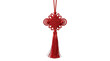 © MITURANI - Traditional red chinese knot decoration with hanging silk tassel isolated on transparent background
