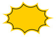 © Musa - Yellow comic burst speech bubble with black outline isolated on transparent background