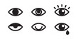 © Jannat - Black eye vector icon set for simple web and graphic design, clean and modern visual elements.