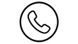 © RABBE - Black telephone handset icon inside a circle isolated on a
