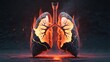 © Navee - Medical lung disease concept showing detailed lungs with glowing damaged tissue