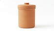 © Stocker  - Solid terracotta clay jar with a matching lid provides a warm and natural storage container for kitchen spices or apothecary herbs and items.