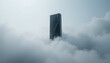 © Mr. Shoaib Arshad  - Abstract black marble monolith rising through thick white clouds