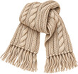 © Bonnie - Cable knit scarf watercolor cozy illustration clipart