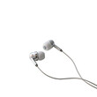 © Tanu - Modern earbuds with silver accents resting on a clean surface during a studio shoot Isolated on transparent background