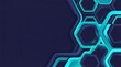 © Zahra - Abstract futuristic hexagonal pattern with glowing blue neon lines on dark background