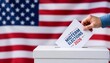 © MEhak`s Gallery - Person casting a ballot in the 2026 midterm elections with US flag