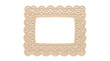 © PNGHill - Beige handmade crocheted lace picture frame border isolated on transparent background