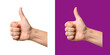 © Abu - Human hand making a thumbs up gesture showing approval and positive success